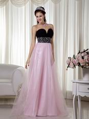 Pink and Black Contrast Celebrity Prom Dresses For Cheap