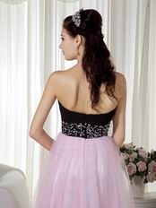 Pink and Black Contrast Celebrity Prom Dresses For Cheap