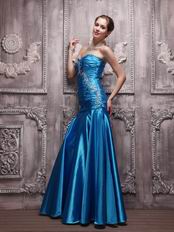 Teal Blue Floor-length Taffeta Evening And Prom Dresses UK