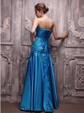 Teal Blue Floor-length Taffeta Evening And Prom Dresses UK