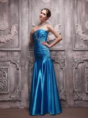 Teal Blue Floor-length Taffeta Evening And Prom Dresses UK