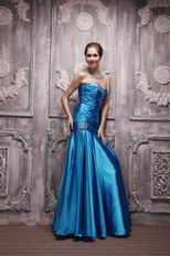 Teal Blue Floor-length Taffeta Evening And Prom Dresses UK