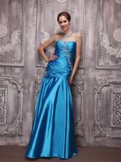 Teal Blue Floor-length Taffeta Evening And Prom Dresses UK