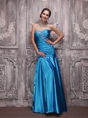 Teal Blue Floor-length Taffeta Evening And Prom Dresses UK