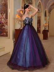 Sweetheart Neck Leopard Printed Purple Prom Party Dress 2014