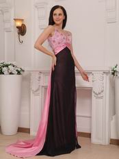 Beaded Multi Colored Prom Dresses With Panel Train Design