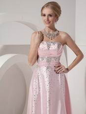 Strapless Baby Pink 2014 Prom Party Dress For Cheap