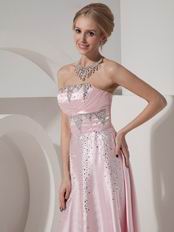 Strapless Baby Pink 2014 Prom Party Dress For Cheap