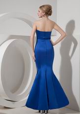 Sexy Mermaid Ankle-length Royal Blue Prom Party Dress Petite