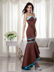 Sweetheart Mermaid High-low Skirt Sienna Brown Prom Dress