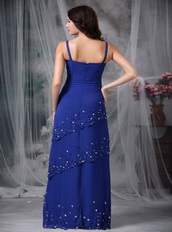 Spaghetti Straps Royal Chiffon Mather Of Bride Dress and Coat Modest