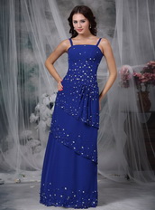 Spaghetti Straps Royal Chiffon Mather Of Bride Dress and Coat Modest