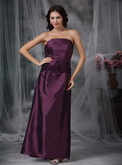 Dark Purple Lace Up Mather Of Bride Dress And Coat Modest