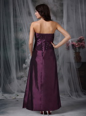 Dark Purple Lace Up Mather Of Bride Dress And Coat Modest