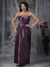 Dark Purple Strapless Mother Of Bride Dress And Coat Modest