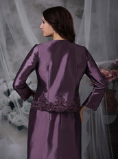 Dark Purple Strapless Mother Of Bride Dress And Coat Modest