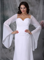 Simple High-low Long Sleeves White Mother Of Bride Dress Modest