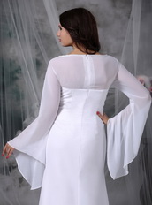 Simple High-low Long Sleeves White Mother Of Bride Dress Modest