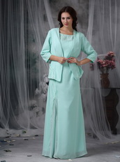 Scoop Celadon Green Mother Of The Bride Dress and Coat Modest