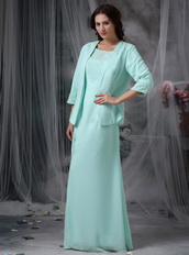 Scoop Celadon Green Mother Of The Bride Dress and Coat Modest