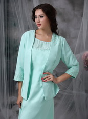 Scoop Celadon Green Mother Of The Bride Dress and Coat Modest