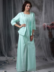 Scoop Celadon Green Mother Of The Bride Dress and Coat Modest