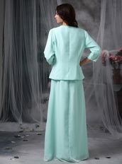 Scoop Celadon Green Mother Of The Bride Dress and Coat Modest