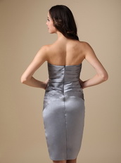 Grey Knee-length Mother Of The Bride Dress With Jacket Modest