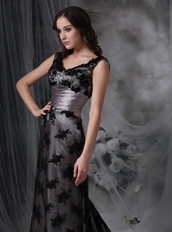 Modest V-neck Mother Of The Bride Dress With Black Lace Modest