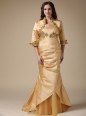 Golden Mermaid Mother Of The Bride Dress With Jacket Modest