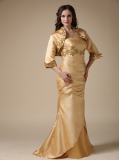 Golden Mermaid Mother Of The Bride Dress With Jacket Modest