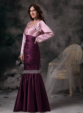 Spaghetti Straps Purple Mermaid Mother Of The Bride Dress With Jacket Modest