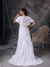 Strapless White Taffeta Mother Of The Bride Dress With Jacket Modest