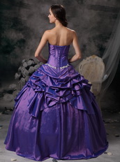 Lavender Ball Gown Strapless Floor-length Taffeta Appliques Prom / Evening Dress Modest