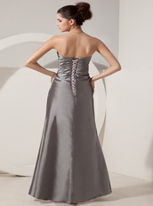 Grey Column Mother Of The Bride Dress Sweetheart Neck Style Modest