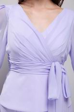 Half Sleeves Short Lavender Chiffon Bridal Mother Dress