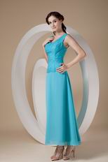 Wide Straps Ankle-length Aqua Mother Of The Bride Dress