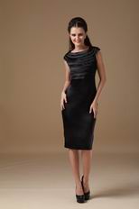 Scoop Layers Detail Black Mother Of The Bride Short Dress