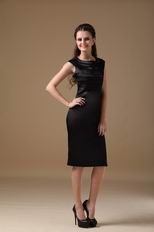 Scoop Layers Detail Black Mother Of The Bride Short Dress