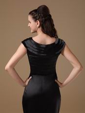 Scoop Layers Detail Black Mother Of The Bride Short Dress