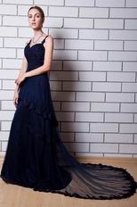 Layers Skirt Navy Mother Of The Bride Dress With Applique