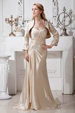 Champagne Mother Of The Bride Dress And Jacket