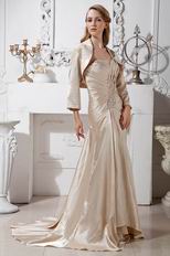 Champagne Mother Of The Bride Dress And Jacket