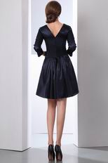 Long Sleeves Mother Of The Bride Black Short Dress