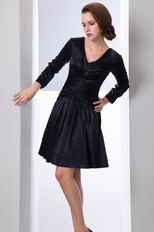 Long Sleeves Mother Of The Bride Black Short Dress