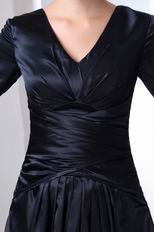 Long Sleeves Mother Of The Bride Black Short Dress