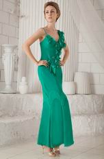 Turquoise Mermaid Ankle-length Mother of the Bride Dress