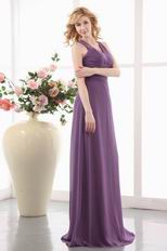 Floor Length Dark Orchid Chiffon Mother Of The Bride Dress