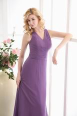 Floor Length Dark Orchid Chiffon Mother Of The Bride Dress