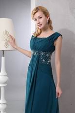 Beautiful Front Drap Strong Blue Wedding Party Mother Dress
